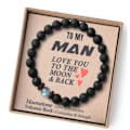 Miniatyrbillede 3 af 5: Perlearmbånd Vulkanstenarmbånd TIL MIN MAND TIL MIN MAND To My Man To My Man To My Man