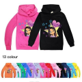 Miniatyrbilde 1 av 3: Barn Genser med Hettelue for Jenter og Gutter Langærmet Jumper Topper Pullover 2-14 år Lilla 150CM 9-10 år