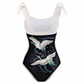 Miniatyrbillede 5 af 5: Dambadedragt Strand Badedragt dame Badedragt i ét stykke Bikini Badedragt med snøring Lang nederdel Chiffonsæt Sæt i to dele Black Black M