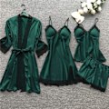 Pikkukuva 2 / 5: Pyjamasetti naisille, 4 osaa, yövaatteet, alusvaatteet, seksikäs pitsi, negligee, babydoll, negligeet, puku, alusvaatteet, yöasu, 3XL A10 punainen