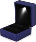 Elegant Ringask med LED-belysning Smyckeskrin Förvaringslåda (Blå)_tfrf