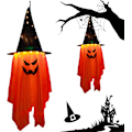 Pikkukuva 1 / 4: Suuret Halloween-haamuhahmot ulkokäyttöön, riippuva noitakypärähaamu puutarhan koristeluun Suuri haamu valkoinen Suuri haamu valkoinen Stort spökvitt Stort spökvitt