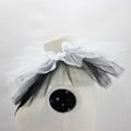 Miniatyrbillede 5 af 5: Dam Renaissance Tyll Ruff Falsk Krage Lagdelt Sort Hvid Mesh Clown Choker Snøre Victorian Hals Ruff Sjal Cosplay Rekvisitter