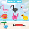 Pikkukuva 2 / 5: 12-pack uppblåsbar dryckeshållare, flytande dryckeshållare för pool, uppblåsbara flamingokoppunderlägg för poolfest