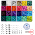 Miniatyrbilde 1 av 5: 24000 stk Frøperler Runde 24 Farger Håndlagde Perler 2mm