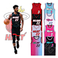 Miniatyrbillede 4 af 5: Baskettrøjer Sportstøj Jimmy Butler Miami Heat Nr 22 Baskettrøjer Voksne Børn Fodboldtrøjer Gradient farver børn 24（130-140cm）
