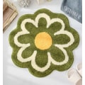 Miniatyrbilde 1 av 4: Blomma badmatte, uregelmessig matte, søte rosa baderomsmatte, mikrofiber badmatte, maskinvaskbar myk absorberende, 23,6x23,6 tommer
