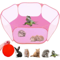 Miniatyrbild 1 av 4: Liten djurhage, reptilbur, andningsbar transparent husdjurshage, hopfällbar utomhus/inomhusträningshage, bärbar trädgårdshägn rosa