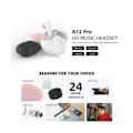 Miniatyrbild 3 av 5: Helt trådlösa Pro TWS Bluetooth Stereo In-Ear Hörlurar USB-C Svart