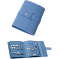 Miniatyrbillede 1 af 5: Øreringeholder Organizer med foldbart bogdesign Øreringe Bog Organizer, Bærbar Læder Rejse Øreringe Taske blue