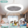 Miniatyrbild 3 av 8: LED Takfläkt med Belysning, 30W Taklampa med Fläkt och Fjärrkontroll, Timer, 3 Färger Dimbar LED, 3 Hastigheter, Liten Elektrisk Fläktlampa (Vit)