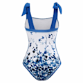 Miniatyrbillede 5 af 5: Dambadedragt Strand Badedragt dame Badedragt i ét stykke Bikini Badedragt med snøre Lang nederdel Chiffonsæt Sæt i to dele Blue Blue M