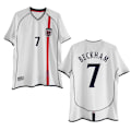 Miniatyrbillede 1 af 4: Englands Hjemmebanetrøje 2002 Retro - Gerrard #4 Beckham #7 Fodboldtrøje M