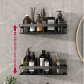 Miniatyrbilde 3 av 5: Hörn Dusch Caddies Badkar Organizer Hylla SVART TRIANGEL svart triangel 2 st black triangle 2pcs
