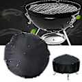 Miniatyrbild 3 av 5: 112 cm Utomhus Rund Svart Vattentätt Grillöverdrag för BBQ, Dammskydd, Skydd för Eldstad på Uteplats