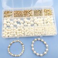 Miniatyrbilde 1 av 5: 720 stk Vita runde perler 4/6/8/10/12 mm runde glassperler med 5 S