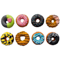 Miniatyrbild 1 av 5: 8 st/ Set 3D Resin Kylskåpsmagneter Serie Heminredning (Donut Series)