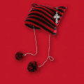 Pikkukuva 5 / 5: Virkatut naisten pipot Vintage pipot Naiset Fox Hat Grunge Goth Beanies Hat Y2K Asusteet Slouchy Beanies naisille