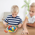 Miniatyrbilde 2 av 4: Sekskantpuslespill i tre for barn og voksne - Formmønsterblokker Tangram Hjernetrimleke Geometri Logikk IQ-spill Utdanning
