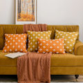 Miniatyrbild 2 av 5: Set med 2 dekorativa kuddfodral för hösten Rhombic jacquard örngott Mjukt rektangulärt case, 12x20 tum, orange