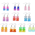Miniatyrbild 1 av 5: Heyone 8 par set färgglada harts Candy Gummy Bear Dangle örhängen present för kvinnor flickor