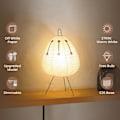 Miniatyrbillede 2 af 8: Nogyu2022 Noguchi Style Akari Lampe u2022 Japansk bordlampe i papir u2022 Inspireret af Isamu Noguchi u2022 Rispapir u2022 Sengebordslampe Desk Lamp (Black/White)