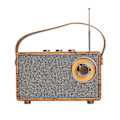 Miniatyrbild 2 av 5: Retro FM-radio, bärbar Bluetooth-radio i trä, bashögtalare, handsfree MP3-spelare, stöder USB/TF-kort