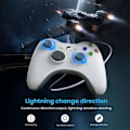 Miniatyrbild 4 av 5: Trådbunden Xbox 360-kontroll, spelkontroll för 360 med dubbla vibrationer Turbo kompatibel med Xbox 360/360 Slim och PC Windows 7,8,10 Vit White