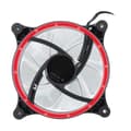 RS-15 Mini 120mm LED Dubbel-Halo Eclipse Tyst Kylfläkt Dator Kylare Radiator Röd