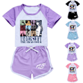 Pikkukuva 2 / 3: Lasten ja teinien Taylor Swift -painettu T-paita / treenisetti Swiftie-topit Tee-asut Musta Musta Black 170cm