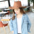 Miniatyrbilde 5 av 5: Western cowboyhatt brun bred brätte utomhus toddler solhatt semester brun 56-58cm