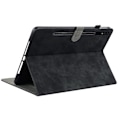 Pikkukuva 4 / 5: Kestävä kotelo Samsung Galaxy Tab S7 Plus / S8+ -tabletille, söpö tiikeripainatus, Tpu+pu-kansi, jalustalla/korttipaikalla, musta