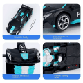 Pikkukuva 4 / 5: 2 in 1 barn elektrisk RC bil transformerande robot leksak present för barn Blå Blå