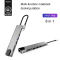 Pikkukuva 4 / 5: Korkealaatuinen 8-in-1 Type-C -laajennustelakka USB 3.0 PD Monitoiminen Harmaa A2