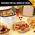Miniatyrbillede 5 af 5: Airfryer papir - naturlig farve - firkantet 20*20cm høj 4,5cm 100stk/b