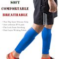 Miniatyrbillede 5 af 5: Fodbold leggings strømper - skinnebensbeskyttere, kompressionsærmer til læg med bikageformede puder (1 par) Blå M zdq