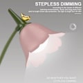 Miniatyrbild 3 av 5: Blomma LED-bordslampa Sladdlös bordslampa Justerbar Svanhals Dimbar Touch Uppladdningsbart Batteri Student Sovrum (Rosa)