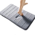 Miniatyrbillede 1 af 5: Badeværelsesmåtte i memory foam, skridsikker, absorberende, superhyggelig, fløjlsblød, supervandabsorberende, tyk, grå Grå Grey Grey 17 X 24 inches