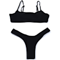 Miniatyrbild 1 av 4: CDQ Push-Up-set med stringtrosa och låg midja Black LCDQ
