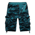 Miniatyrbillede 1 af 3: Herre Shorts Multi Pocket Cargo Bukser Løse Casual Blå 5XL zdq
