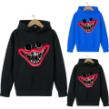 Miniatyrbillede 2 af 3: Børne Poppy Playtime Huggy Wuggy Hoodie Frakke til vinter Sort 140cm