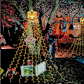Miniatyrbilde 5 av 7: Vannfalllys, LED-lysslynger utendørs vanntette, Halloween vannfalllys, flerfargede slynger dekorasjonslys juledekorasjon, som