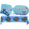 Miniatyrbilde 1 av 5: Lilo og Stitch festutstyr, inneholder 20 papirplater - 20 servietter - 1 duk for 20 gjester