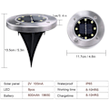 Miniatyrbillede 2 af 5: Udendørs Solcellelamper 8 LED Solcelle Havelampe Udendørs Gulvlampe Havelamper IP65 (4 Varm Hvid)