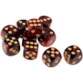 Miniatyrbillede 5 af 5: 20 stykker polyhedriske terninger D6 terninger 6-sidede 16 mm akrylterninger spil til DND terninger RPG MTG brætspil (blå sort og rød sort)