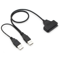 Pikkukuva 3 / 5: 2017 Digital USB 2.0 till SATA-konverteringsadapterkabel för 2,5 SA Svart 5cm*4cm*1cm
