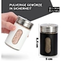 Pikkukuva 2 / 5: Suola- ja pippurimyllysetti, 90 ml, lasinen ja ruostumaton teräs suolamylly, pieni maustepurkki kannella, mausteteline, purkki, läpinäkyvä suola-astia - CDQ