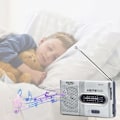 Miniatyrbild 5 av 5: Portable Radio Small Radio Silver FM/AM (MW), Extra Large Tuning Knob, Mini Radio with Built-in Speaker, Battery Operated