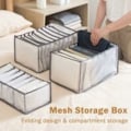 Miniatyrbillede 4 af 5: Jeansopbevaringsboks, Triomphe Clothes Drawer Mesh Divider Box, sammenklappelig og vaskbar opbevaringsboks, Velegnet til 2 personer