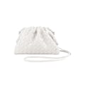 Miniatyrbild 1 av 2: PU vävd väska Satchel Cloud Mini läder clutchväska vit white